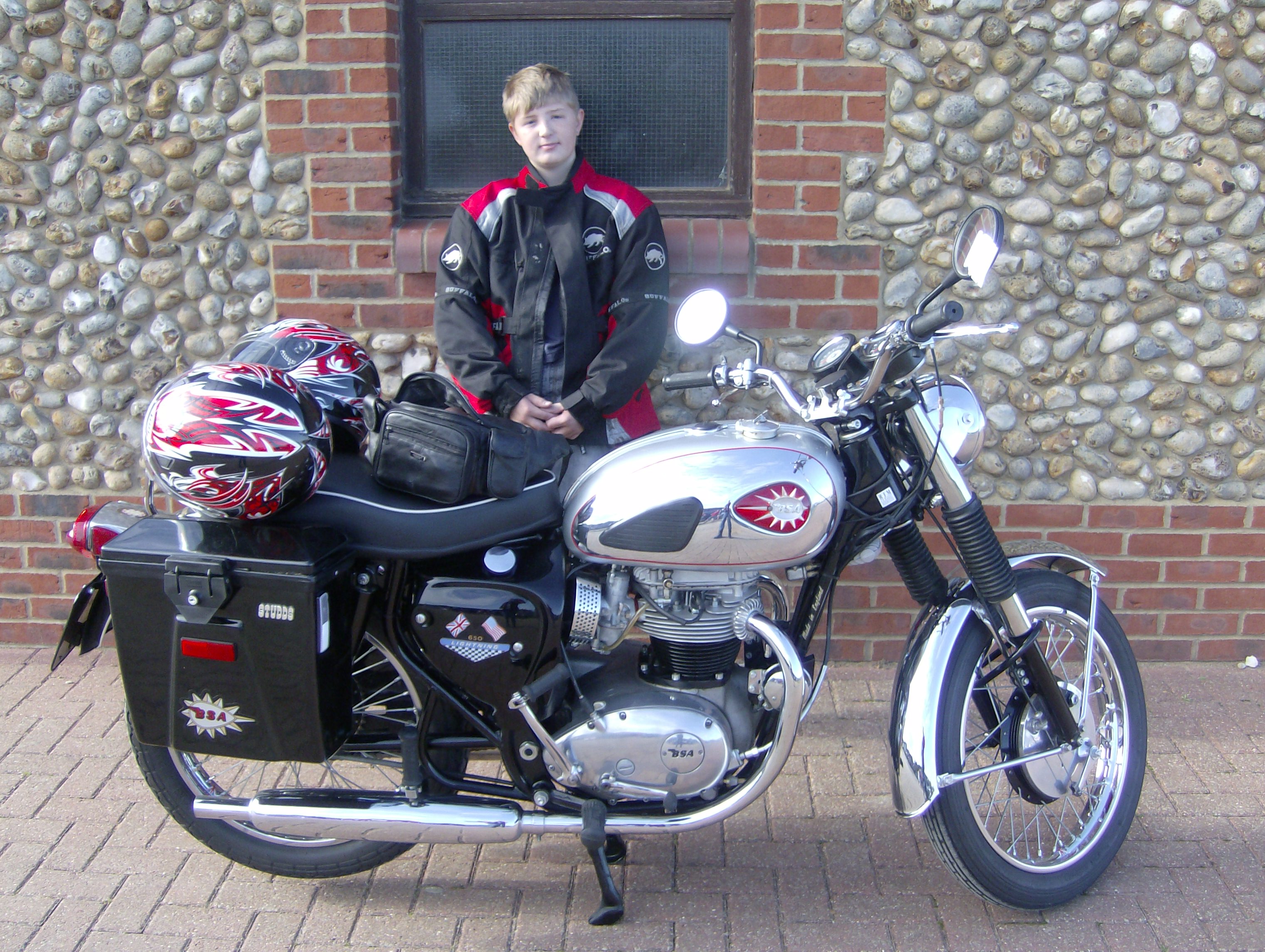 My pride and joy and the bike's not bad. Son Rowan and the A65 taken on the long bank holiday run 2008